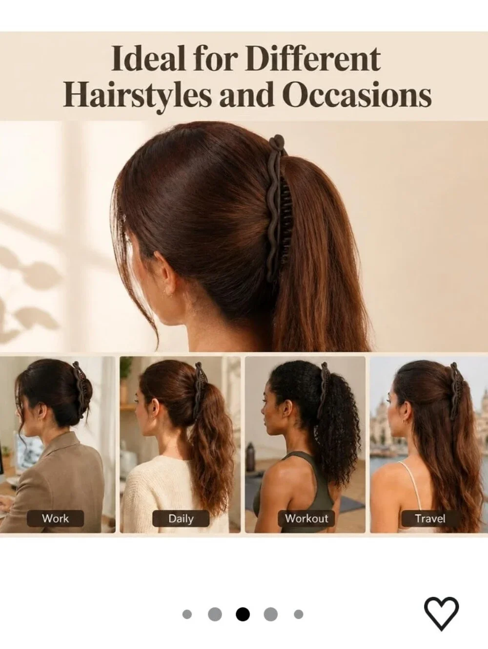 Banana Clips Hair for Thick Hair - 6.69 Inch, Brown & Coffee, 2Pcs